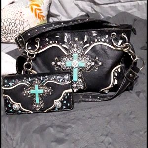 PURSE AND WALLET WITH CROSS